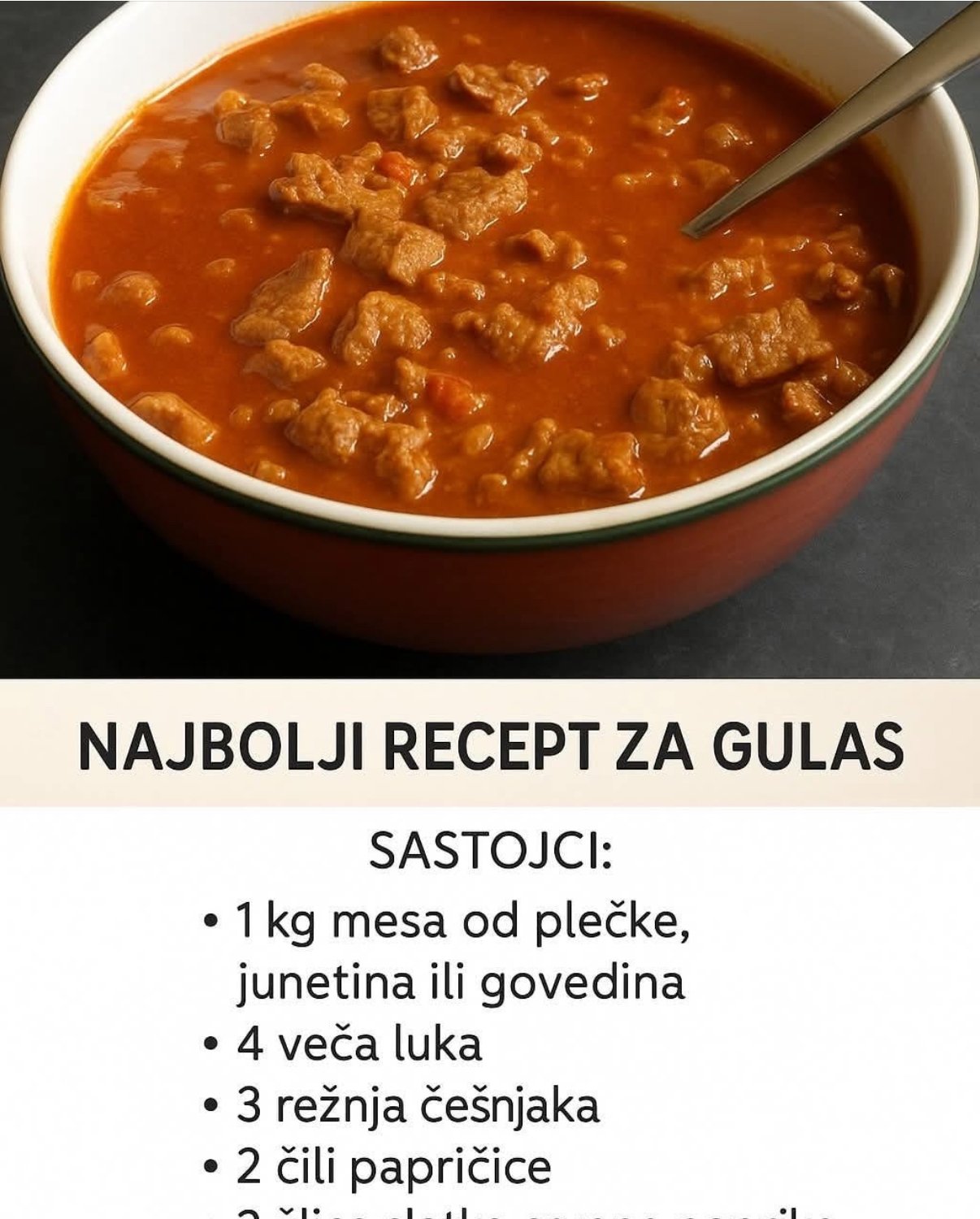 Otkako sam probala ovaj GULAŠ svi drugi recepti su otpali: Ubjedljivo ...